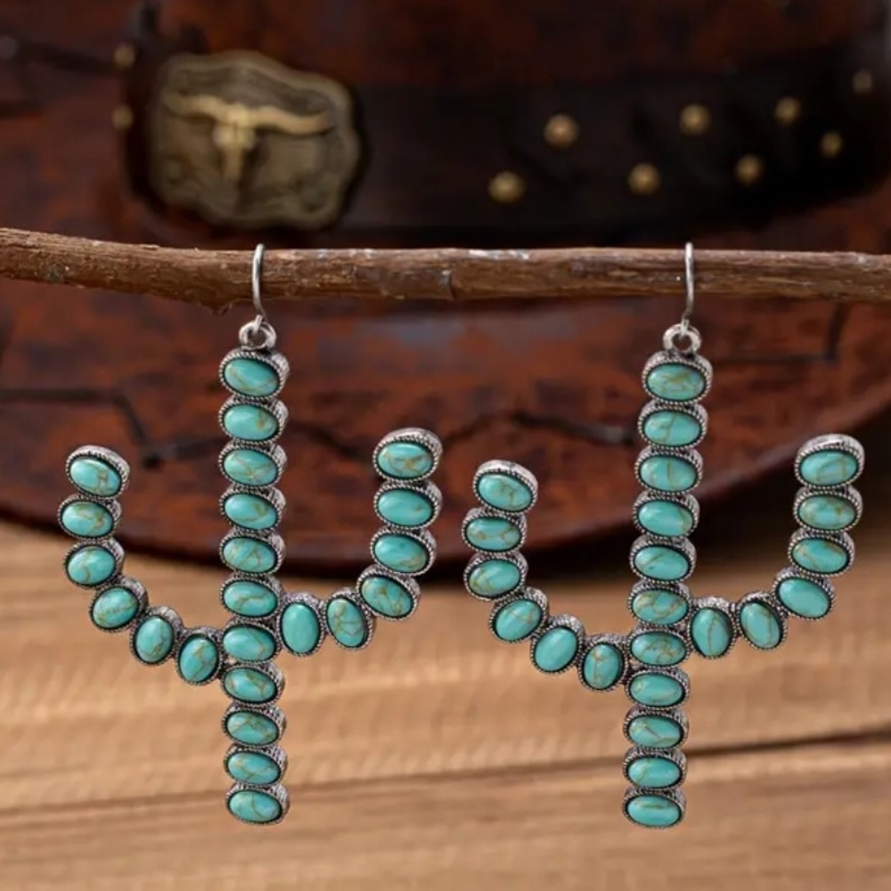 Turquoise Cactus Earrings